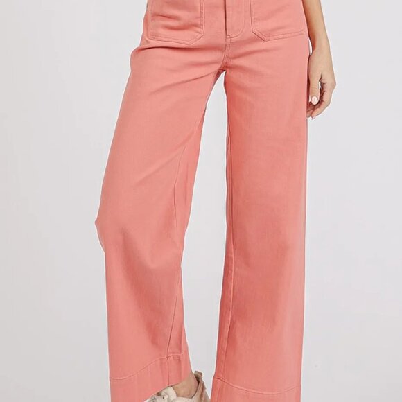 Mittoshop Twill Patch Pocket High Rise Wide Leg‎ Pants - Picture 2 of 8